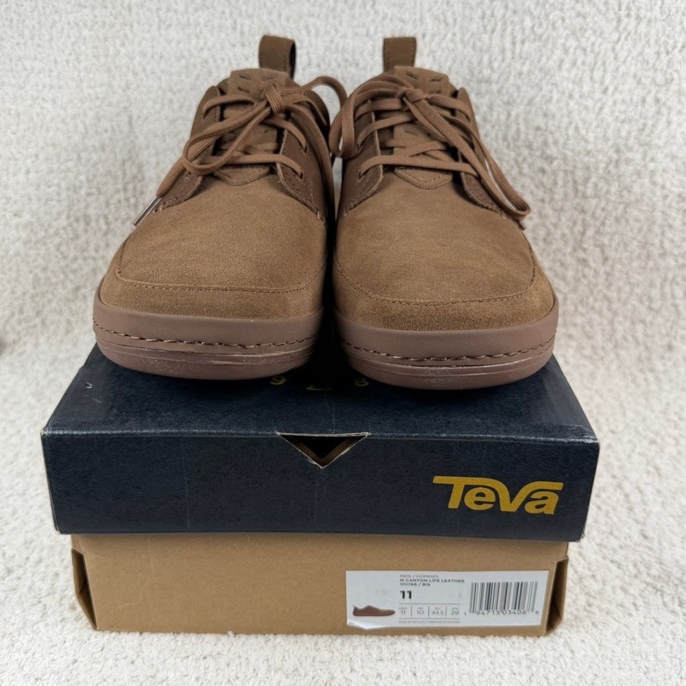 Teva Canyon Life Leather Mens Shoes Size 11 Bison Brown Low Top Sneakers NIB